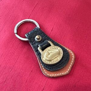 Dooney & Bourke Black and Tan Leather Key Holder